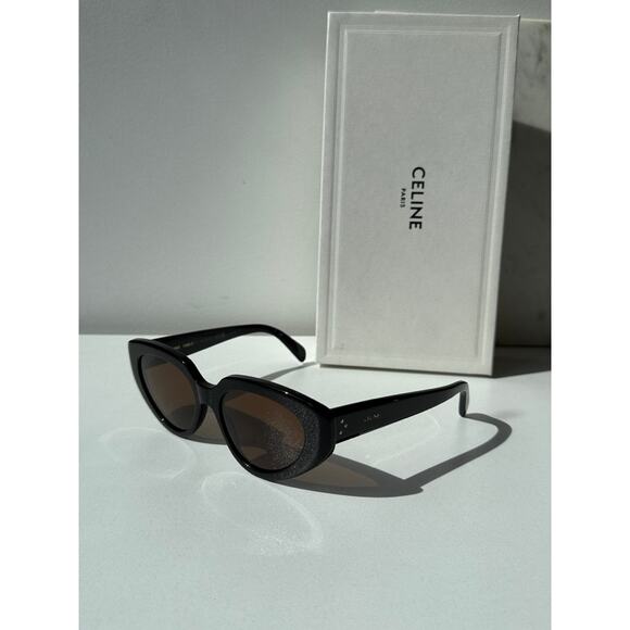 NEW Celine CL40286I 3 Dots Black Cat Eye Sunglasses - Picture 5 of 7